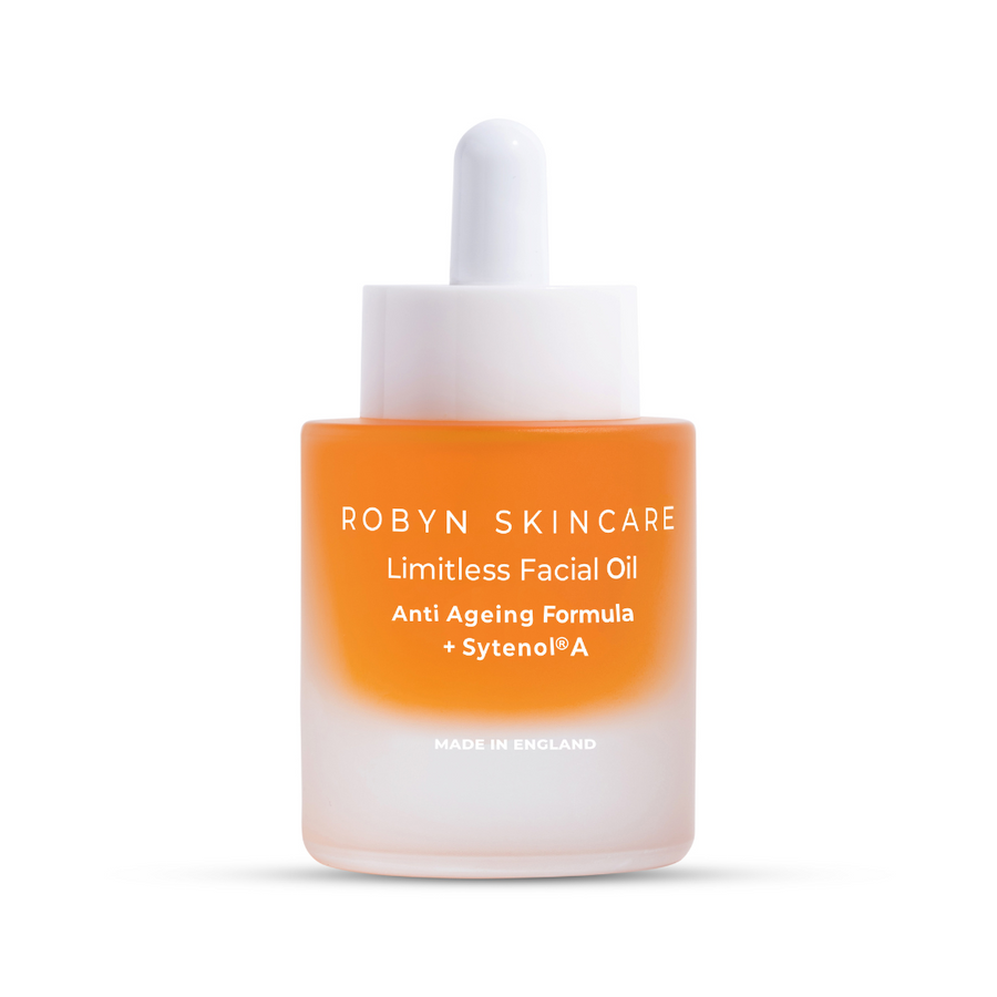 Advanced Antioxidant Regenerative Facial Oil product bottle on white background – award-winning natural retinol alternative by Robyn Skincare.